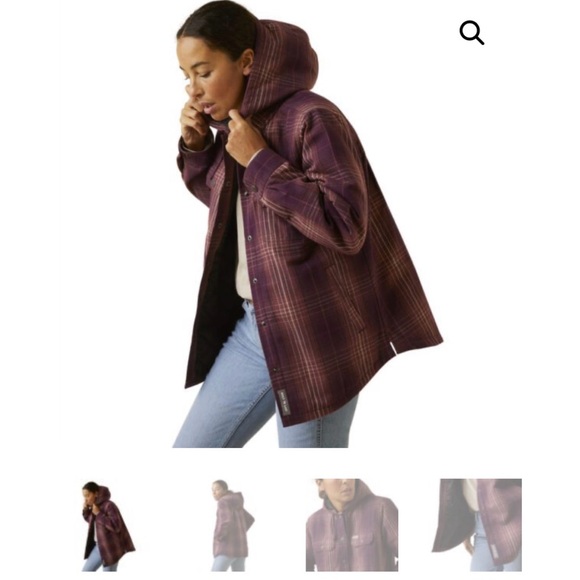 Ariat® Potent Purple Plaid Rebar® Flannel Women’s Shirt Jacket - Picture 2 of 6